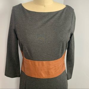 Venus Faux Leather Waist Knit Dress